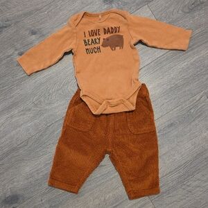 I Love Daddy Onesie Corduroy Pants Set